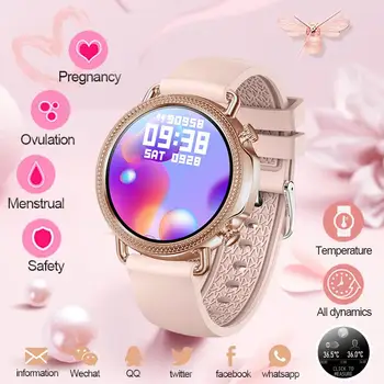 2021 Nov Modni Pametno Gledati Žensk Fiziološke Srčni utrip Spanja Spremljanje za Android IOS Vreme Prikaz Ženske Smartwatch
