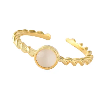 2021 Nova kpop Letnik elegantno Odpiranje nastavljiv zlato kovinsko verigo crystal ring za ženske, dekleta, estetske stranka Darilo nakit