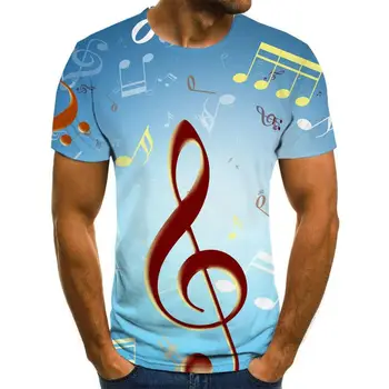 2021 nove T-shirt za moške glasbe simbol T-shirt 3d kitara T-shirt majica tiskani Gotici anime oblačila, kratki rokavi T-shirt 110-6XL