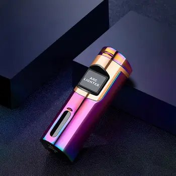 2021 NOVE Ustvarjalne Laser Indukcijske Dvojno Loka, Cigaretni Vžigalniki, Mini USB za Polnjenje Vžigalnik Kovinski Windproof Lažji Darilo