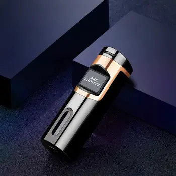 2021 NOVE Ustvarjalne Laser Indukcijske Dvojno Loka, Cigaretni Vžigalniki, Mini USB za Polnjenje Vžigalnik Kovinski Windproof Lažji Darilo