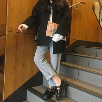 2021 Nove Ženske PU lolita čevlji Srčkan Kawaii Študente Enotno cosplay Anime Elegantno Krog Toe Platforma Mary Jane Čevlji