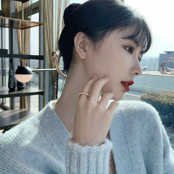 2021 Novi Japonski Svetlobno Razkošje Opal Odpiranje Zlata prstana Za Žensko korejske Modne Gotsko Nakit Stranka Dekle je Preprost Študent Obroč