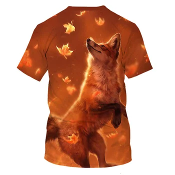 2021 novih Moških Fox Tiskane 3D Tee Srajce Moške Poletne Harajuku T-Shirt Krona Plus Velikost Moški T-shirt Poletje Letnik Estetske Vrhovi