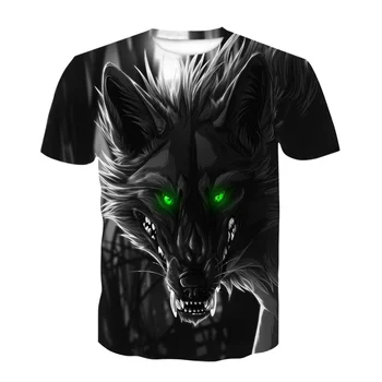 2021 novih Moških Fox Tiskane 3D Tee Srajce Moške Poletne Harajuku T-Shirt Krona Plus Velikost Moški T-shirt Poletje Letnik Estetske Vrhovi