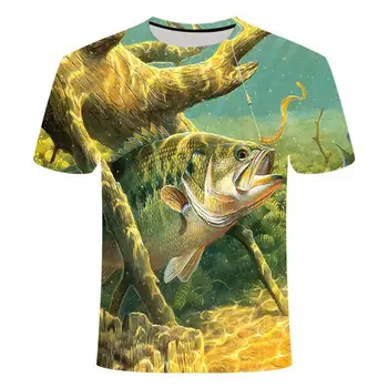 2021 novih ribolovnih t shirt slog priložnostne Digitalne ribe 3D Print majica s kratkimi rokavi Moški Ženske tshirt Poletje Kratek Rokav O-vrat Vrhovi&Tees110-6xl