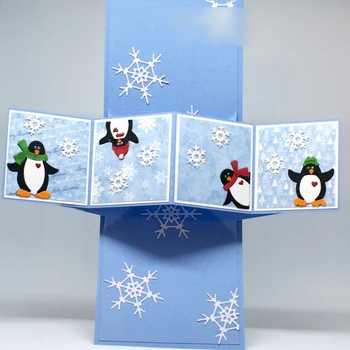 2021 Novo Božično Kapo in Šal Pingvin Rezanje Kovin Matrice Za DIY Obrti, Izdelava voščilnic Scrapbooking Ni Jasno Znamk Set