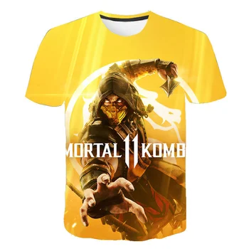 2021 Novo Mortal Kombat 3D Tiskanih Majica s kratkimi rokavi Moški Ženske Priložnostne Kratek Rokav Igra MK T-Shirt Ulične Kul Fant Dekle Otroci Vrhovi Tee
