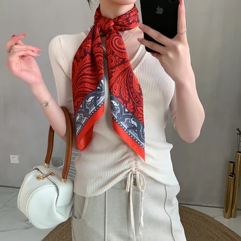 2021 novo pomlad ženske šal kakovosti šal svile modni šal headscarf plaža za zaščito pred soncem vrečko headscarf šal, 90 cm*90 cm