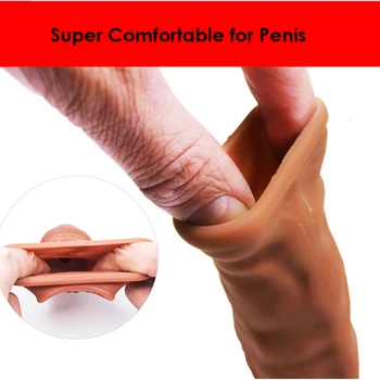 2021 Novo Realističen Kondomi Pri Moških Večkratno Uporabo Penis Rokav Za Moški Extender Dildo Ojačevalec Širitve Kondom Moški Petelin Seks Igrače