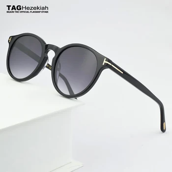 2021 Novo vintage acetat sončna očala za moške Krog retro UV400 Očala pogon na prostem kakovosti modna sončna očala Ženske tf0591