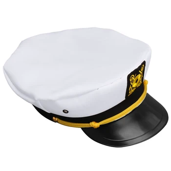 2021 Novo Vintage Bela Nastavljiva Skiper Mornarji Navy Kapetan Čolnarjenje Vojaški Klobuk Skp Odraslih Fancy Stranka Obleko 