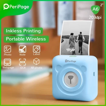 2021 Peripage Mini Prenosni Termični Tiskalnik za Fotografije Žep Foto Tiskalnik 58mm Tiskanje Brezžična tehnologija Bluetooth Android, Ios Tiskalniki