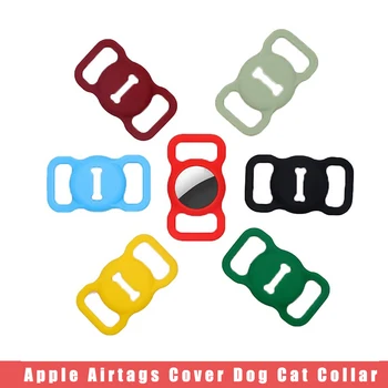 2021 Pet Silikonska Zaščitna torbica Pes, Mačka Ovratnik Zanke Za Apple Airtags Kritje Za Zrak Oznake Lokator Tracker Anti-izgubljeno Napravo Nova