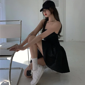 2021 Poletje francoske Seksi Obleko brez naramnic Ženske Elegantne Urad Dama-LINE Mini Obleka Ženska korejski enodelno Obleko Priložnostne Kawaii