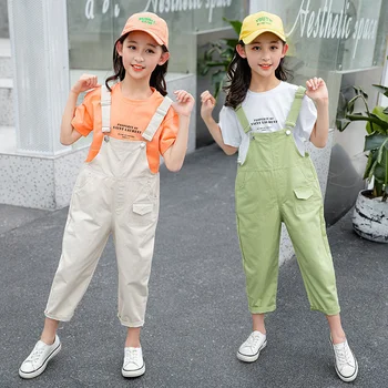 2021 Poletje Jesen Nove Priložnostne otroška Oblačila Hlače Dekliške korejski Obleki, Dva Kosa Otrok Ohlapne Hlače Baby Girl Obleke