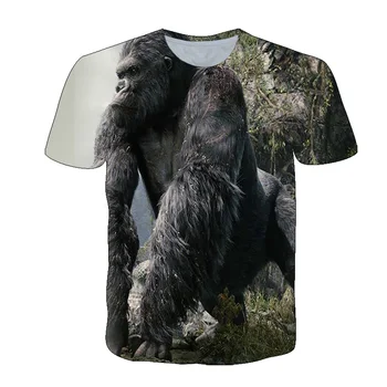 2021 Poletje Moda Fantje T-Shirt je Super Kul King Kong Otroci Oblačila 3D Tiskanja Priložnostne Vrhovi Za Dekleta Tee Otroka, T-Majica Kratek Rokav