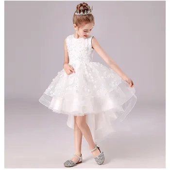 2021 Poletje Nositi Obleko Baby Dekle Oblačila Za 6-Letno Dekle, ženska Oblačila Otrok Cvet Obleka Dekle Obleko Bele