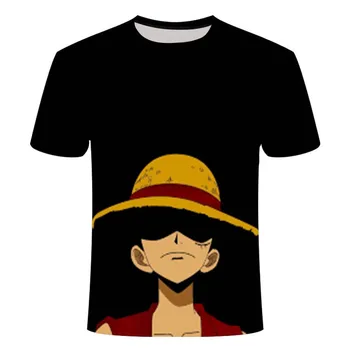 2021 Poletje Novi Japonski Anime T-shirt 3D Tiskanje Luffy Plus Velikost Kratek Rokav