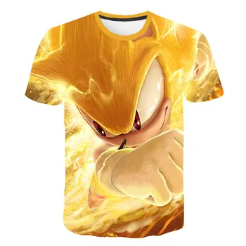 2021 Poletje Novo 3D Fantje Sonic Tiskanja Dekleta Smešne Majice Kostum Otroke, Oblačila za Otroke, Otroška Oblačila Tshirts Majica 4T-14T