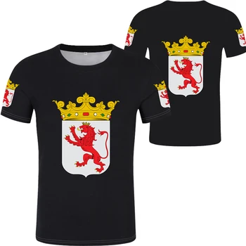 2021 poletnih športnih T-shirt Leon T-shirt brezplačno ime po meri španskih provinc zastavo T-shirt poletne moške in ženske T-shirt ekipa s