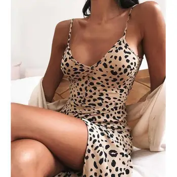 2021 pomlad in poletje nov modni vse-tekmo slim seksi leopard tiskanja v-neck trak obleko žensk trak obleko