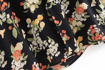 2021 Retro Kratek Rokav Cvjetnim Tiskanja Backless Obleko za Žensko Iz Votlih Nazaj Hem Režejo Midi Obleke Počitnice