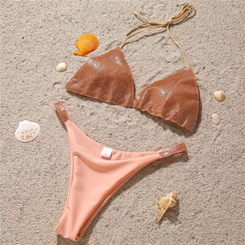 2021 Seksi Nosorogovo Brazilski Bikini Ženske Kopalke Push Up Kopalke Bikini Komplet Povodcem Plaži, Kopalne Obleke, Plavanje Obrabe 0118