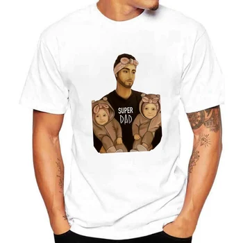 2021 Smešno T-shirt je Super Očka Kratkimi Priložnostne Model očetovski Dan Tshirt Harajuku Papa Dady Darilo T-shirt Homme Moda Tees