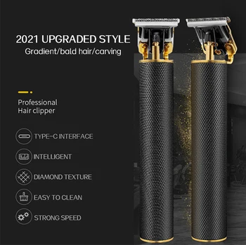 2021 USB za Polnjenje Električnih Haircuting Pralni Barber Carving Striženje Las Mrežo Črno Britev 0 mm Brivnik Pričeska Odstrani