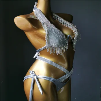 2021 venera počitnice seksi Rese diamond bikini komplet priljubljena veriga nosorogovo kopalke push up plažo vroče ženske kopalke