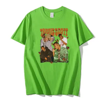 2021 Vroče Prodajo T-shirt Človek Woma Tees Travis Scotts Moda Natisnjeni Ženske/Moške Kratke Tshirt Prevelik Dnevna Oblačila, Športna Oblačila