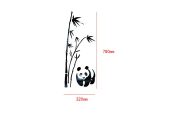 2021New 3D Luksuzni Bambusa Black Panda Valentinovo Ogledalo Nalepke Nepremočljiva Akril Ogledalo Kopalnica ogledalo stenske nalepke
