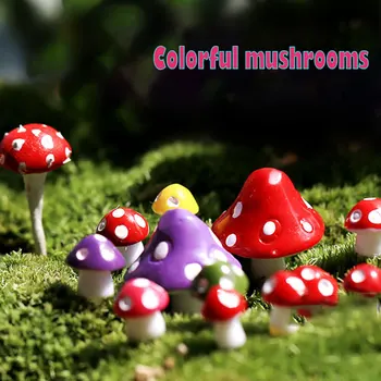 20pcs Mini Mushroom Vrt Ornament Smolo Obrti Okraski Gobe Terarija Figurice Pravljice Vrt Miniature Stranka Vrt