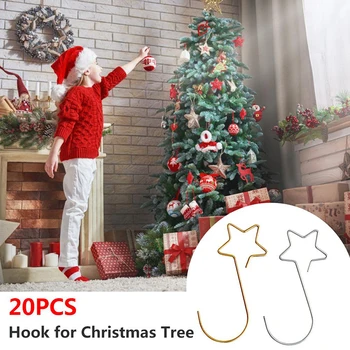 20pcs/veliko Božič Kavljem Venec Kljuke Božično Drevo za Obešanje Obesek Kovinski Okras Star Okraski Kavljem Božič Dom Dekor