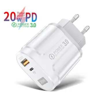 20W USB Tip C Polnilnik Za IPhone 12 Max Pro Mini Hitro Polnjenje 3.0 QC PD 20W USB-C Hitro Polnjenje Potovanja Steno Za IPhone 12