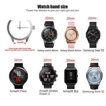 22 mm 20 mm Watch Band za Samsung Galaxy watch 3 45mm 46mm HUAWEI Watch GT2 Amazfit Bip Tempo iz Nerjavečega Jekla, Trak galaxy prestavi s3