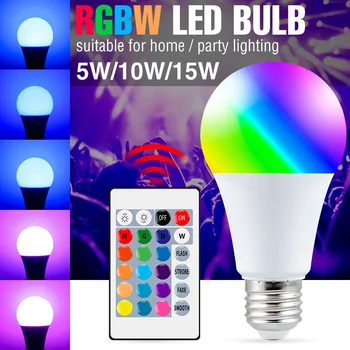 220V LED Žarnica E27 RGB Svetilka 5W 10W 15W Smart kontrolna Lučka Čarobno Žarnica Zatemniti Ampul Stropne Luči dnevna soba Dekor Ampul
