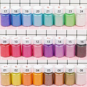 24 Pearl Barve Pigment v Prahu Mica Pearlescent Smole, Barvila za Barvanje za Nakit, Umetniške Orodje za ustvarjalce