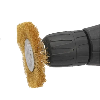 24Pcs Žice Kolesa Brush Set s 6 mm Kolenom, Jeklene Žice,Drill Brush Set za Odstranjevanje Rje/Jedkost/Barva