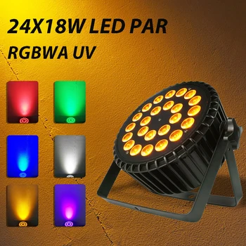 24x18w RGBWA UV 6in1 Led Par DMX Fazi Aluminija Par Luči Dj Reflektorji