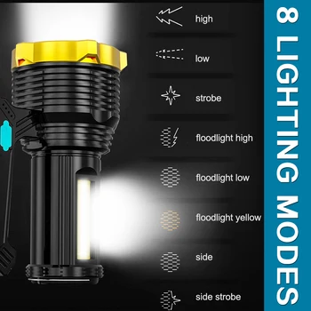 250W Večnamenski 3 V 1 LED delovna Lučka Pozornosti Nepremočljiva Iskalnim Močan Žaromet Roko Svetlobe z COB Stranska Svetloba