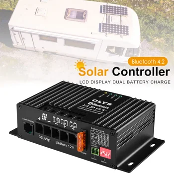 25A MPPT Solarni Krmilnik za Polnjenje 12V Auto Sončne celice, Regulator Za Litijeve Baterije RV avtodomov Bluetooth 4.2