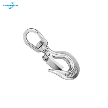 2PC 304 Stainless Steel Round Swivel Eye Lifting Snap Hook Cargo Snap Hook Crane With Latch NO Rust Marine Rigging Hardware Boat