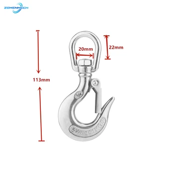 2PC 304 Stainless Steel Round Swivel Eye Lifting Snap Hook Cargo Snap Hook Crane With Latch NO Rust Marine Rigging Hardware Boat