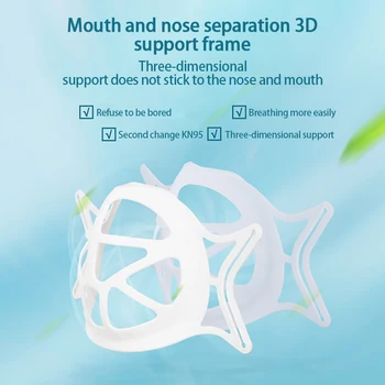 2PC 3D Usta Masko za Podporo Dihanju Pomagajo Masko Notranje Blazine Nosilec za Hrano Silikona Maska Imetnik Stander Dihanje Ventil