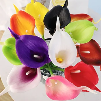2Pcs 34 cm Mini Calla Lily PU Umetno Cvetje Ponaredek Cvetje svate, Dekoracijo Postelji Art Dekor Rastline Doma Dekoracijo