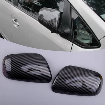 2Pcs ABS Ogljikovih Vlaken Slog Strani Ogledalo Kritje Trim Fit za Toyota Vios Yaris Prius Corolla Matrika