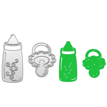 2Pcs Baby Steklenice, Kovinski Nastavek za Rezanje Umre Matrice za DIY Scrapbooking Kartico, zaradi Česar Obrti Umre Baby Tuš Dekoracijo