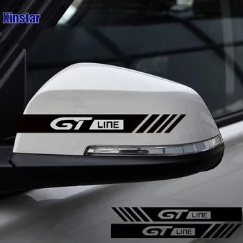 2pcs GT GTLINE Avto rearview mirror Nalepke Za Peugeot Avto Dodatki